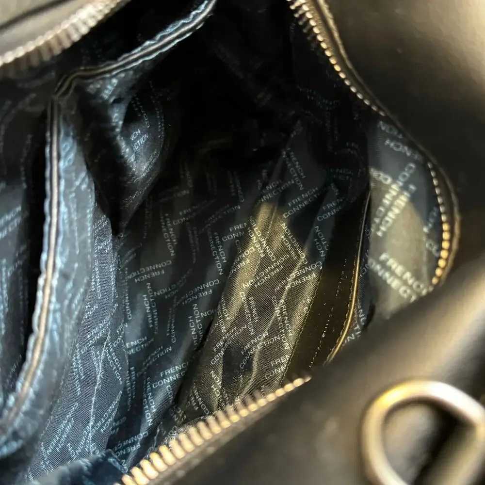 French Connection Black Artemis Knotted Top Handle Purse